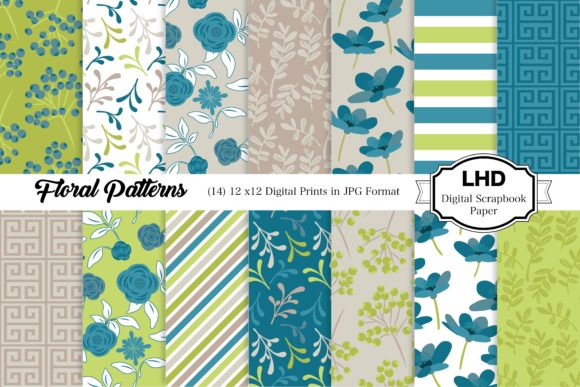 Download Floral Patterns - Digital Papers - Digital Collection