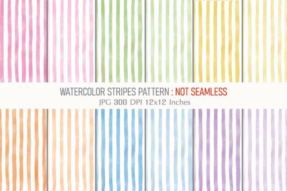 Download Watercolor Stripes Pattern Digital Paper - Digital Collection