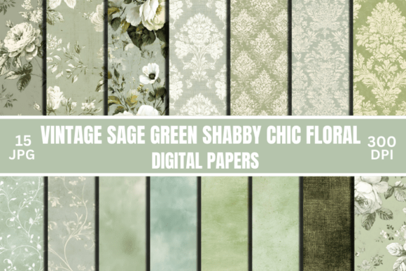 Download Sage Green Junk Journal Floral Patterns - Floral patterns Collection