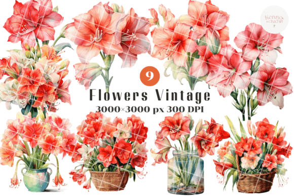 Download Elegant Floral Digital Print Set - Digital Collection