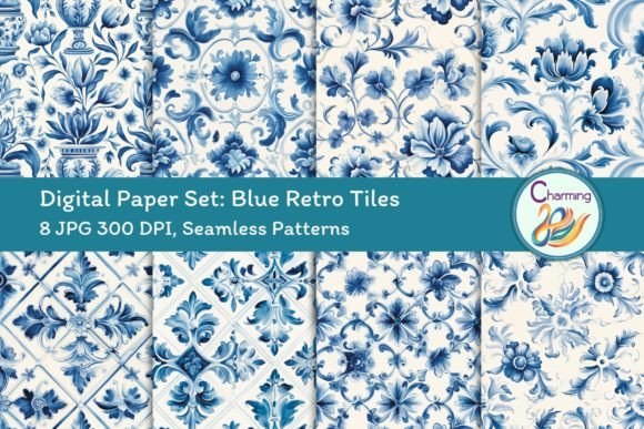 Download Digital Papers Set: Vintage Floral - Digital Collection