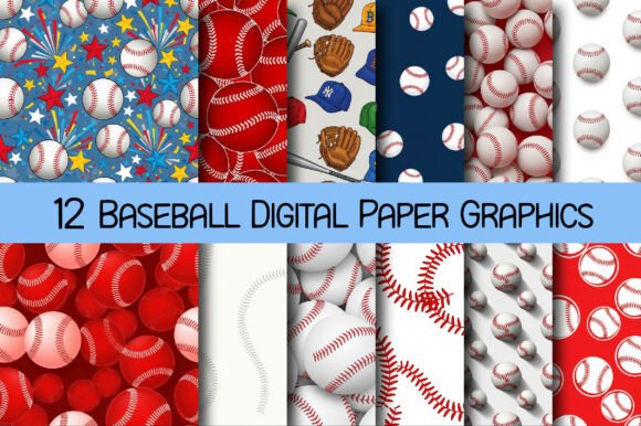 Download Baseball Digital Paper Graphics - Digital Collection