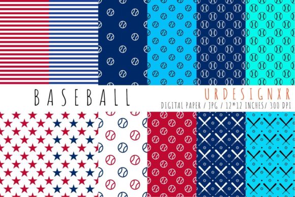 Download Digital Paper Pack, Seamless, Baseball - Digital Collection