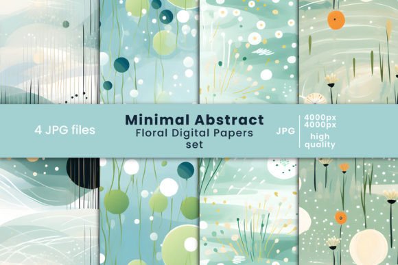 Download Minimal Abstract Floral Digital Papers - Digital Collection