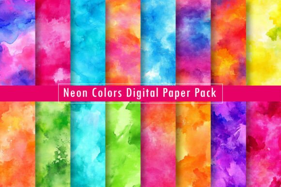 Download Neon Colors Digital Paper Pack - Digital Collection