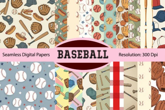 Download Baseball Spring Sports Digital Paper - Digital Collection