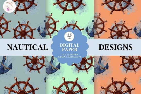 Download Digital Paper Bundle-Nautical Theme - Digital Collection