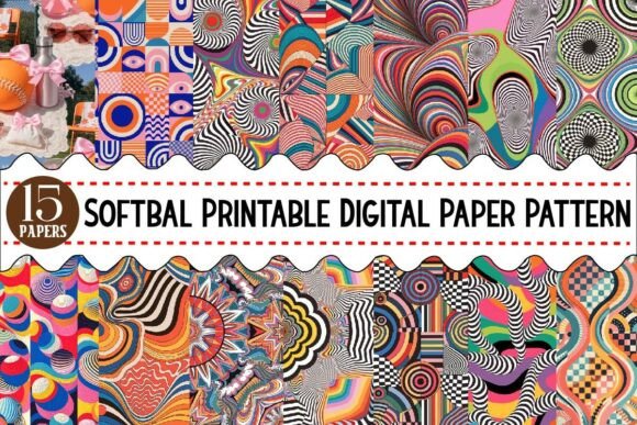 Download Softbal Printable Digital Paper Pattern - Digital Collection