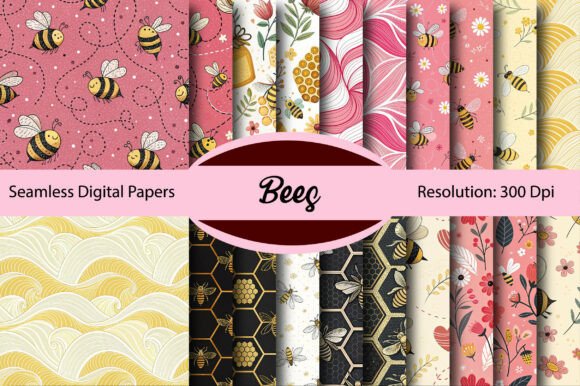 Download Bees Seamless Digital Paper - Digital Collection