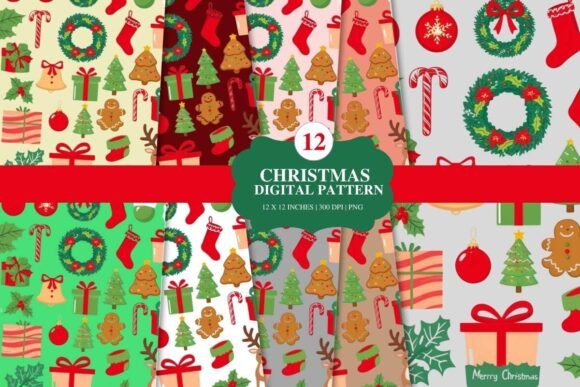 Download Christmas Clipart Digital Paper Bundle - Digital Collection