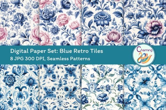 Download Digital Papers Set: Vintage Floral - Digital Collection