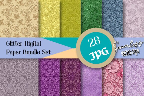 Download Glitter Floral Digital Bundle - Digital Collection