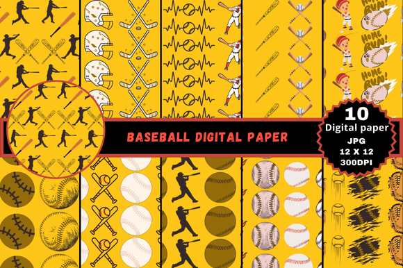 Download Baseball Digital Paper - Digital Collection