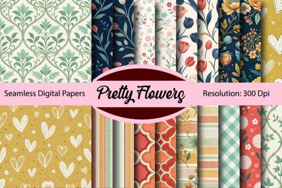 Download PRETTY FLOWERS Seamless Digital Paper - Digital Collection