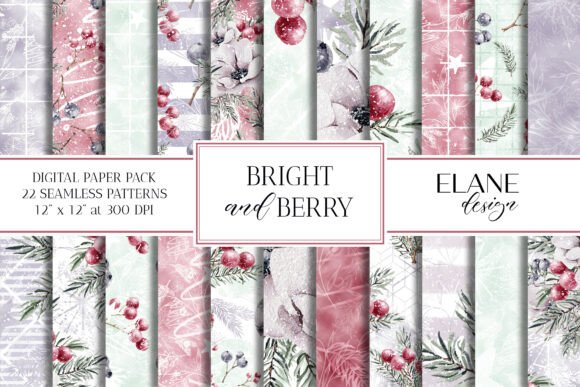 Download Pastel Floral Christmas Digital Paper - Digital Collection