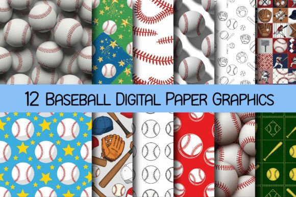 Download Baseball Digital Paper Graphics - Digital Collection