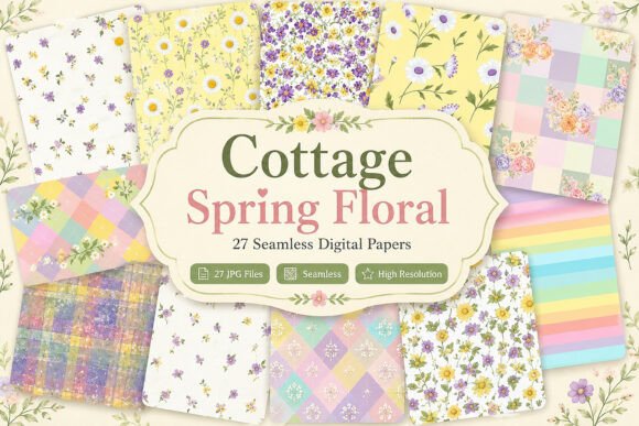 Download Cottage Spring Floral Digital Bundle - Digital Collection