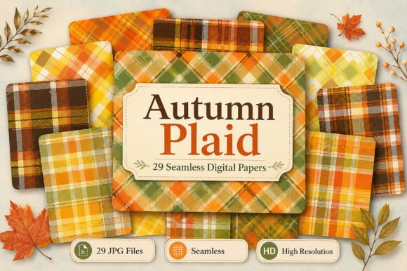 Download Autumn Plaid Digital Patterns - Digital Collection
