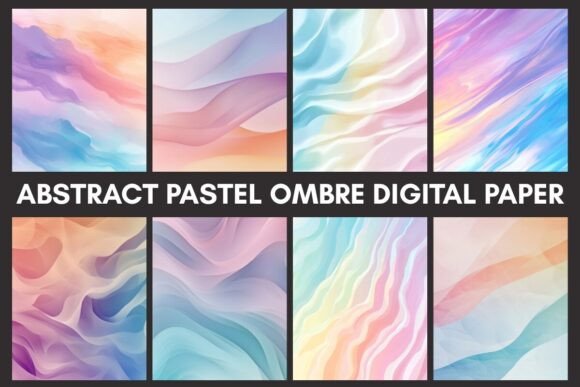 Download Abstract Pastel Ombre Digital Paper - Digital Collection