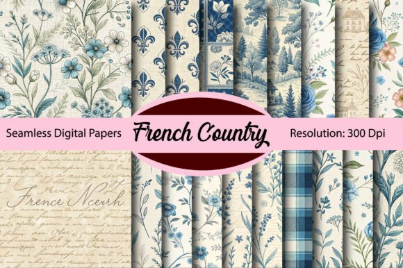Download French Country Seamless Digital Paper - Digital Collection