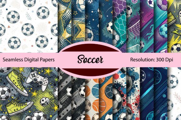 Download Soccer Seamless Digital Paper - Digital Collection